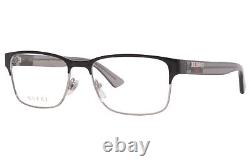 Gucci GG0750O 008 Eyeglasses Men's Silver/Grey Full Rim Rectangle Shape 56mm