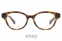 Gucci GG0924O 002 Eyeglasses Women's Havana Full Rim Round Optical Frame 49mm