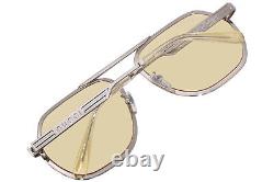 Gucci GG0981S 004 Sunglasses Men's Silver/Yellow Pilot 60mm