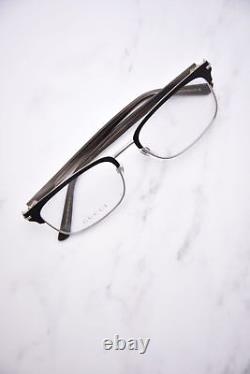 Gucci GG1448O 003 Eyeglasses Men's Silver Havana Full Rim Rectangle Shape 56mm