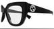 Gucci Gg1847o 001 Eyeglasses Frame Women's Black/silver Full Rim Cat Eye 53mm