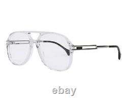 Gucci Pilot Eyeglasses GG1106O-003 Shiny Gray Silver Frame Full Rim Designer