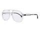 Gucci Pilot Eyeglasses Gg1106o-003 Shiny Gray Silver Frame Full Rim Designer