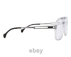Gucci Pilot Eyeglasses GG1106O-003 Shiny Gray Silver Frame Full Rim Designer
