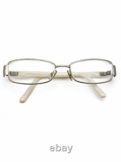 Gucci Silver Full Rim Metal/Plastic Rectangular Eyeglass Frames Women Designer