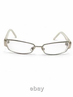 Gucci Silver Full Rim Metal/Plastic Rectangular Eyeglass Frames Women Designer