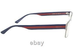 Gucci Web GG0753O 003 Eyeglasses Men's Silver/Blue Full Rim Optical Frame 58mm