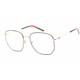 Gucci Women's Eyeglasses Gold Black Metal Square Frame Clear Lens Gg0396o 001