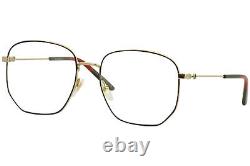 Gucci Women's Eyeglasses Urban GG0396O 001 Gold/Black Optical Frame 56mm