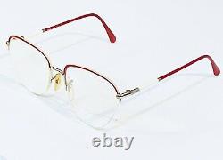 HANDMADE Masunaga Style Vintage Eyeglasses Japan Red White Gold Sterling Optical