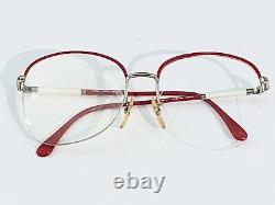 HANDMADE Masunaga Style Vintage Eyeglasses Japan Red White Gold Sterling Optical