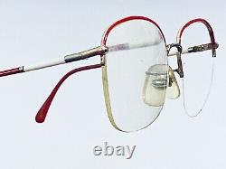 HANDMADE Masunaga Style Vintage Eyeglasses Japan Red White Gold Sterling Optical