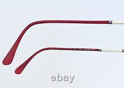 HANDMADE Masunaga Style Vintage Eyeglasses Japan Red White Gold Sterling Optical
