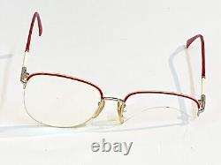 HANDMADE Masunaga Style Vintage Eyeglasses Japan Red White Gold Sterling Optical