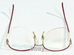 HANDMADE Masunaga Style Vintage Eyeglasses Japan Red White Gold Sterling Optical