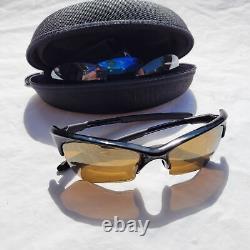 Half Rim Oakley Mens Sports Black Wrap Sunglasses with Extra Lenses and Case