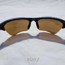 Half Rim Oakley Mens Sports Black Wrap Sunglasses with Extra Lenses and Case