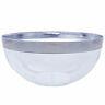 Hard Plastic 2-quarts Round Serving Bowls Silver Rim Party Disposable Tableware