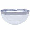 Hard Plastic 2-quarts Round Serving Bowls Silver Rim Party Disposable Tableware