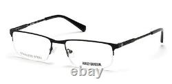 Harley Davidson HD0759 002 Black Semi Rimless Optical Eyeglasses Frame 56-18-145