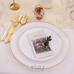 Heavyweight Disposable Plates 100PCS Gold Rim for Events & Gatherings