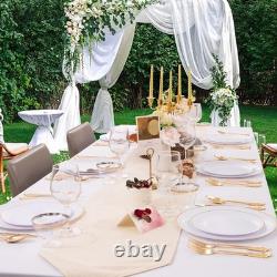 Heavyweight Disposable Plates 100PCS Gold Rim for Events & Gatherings