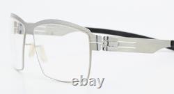 IC! BERLIN Glasses Bernardino Pearl Square Satin Silver Lightweight Flexible ML
