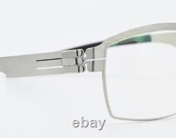 IC! BERLIN Glasses Bernardino Pearl Square Satin Silver Lightweight Flexible ML