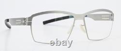 IC! BERLIN Glasses Bernardino Pearl Square Satin Silver Lightweight Flexible ML