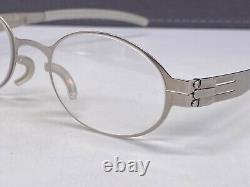 Ic! Berlin Eyeglasses Frames Kids Boys Girls Silver Chrome Oval Chika