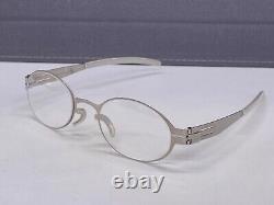 Ic! Berlin Eyeglasses Frames Kids Boys Girls Silver Chrome Oval Chika