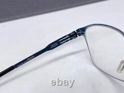 Ic! Berlin Eyeglasses Frames men Large Blue Silver Matte Rectangular Square Hugo