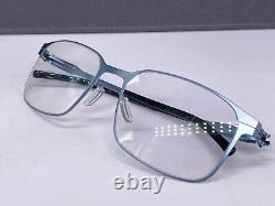 Ic! Berlin Eyeglasses Frames men Large Blue Silver Matte Rectangular Square Hugo