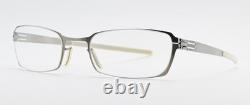 Ic! Berlin Glasses Frame Jarvis Vintage Rectangle Oval Satin Silver Flexible