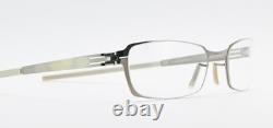 Ic! Berlin Glasses Frame Jarvis Vintage Rectangle Oval Satin Silver Flexible