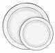 Ilyapa 60 Silver Rim Plastic Plates Set Bulk White Silver Rimmed Dinner Sala