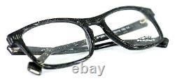 J. F. REY JF1369 0010 Black Silver Rectangular Full Rim Eyeglasses 52-19-143