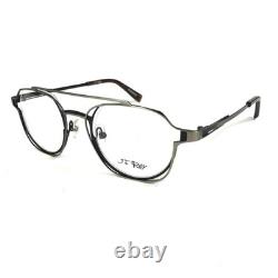 JF Rey Eyeglasses Frames JF2800 1515 Brushed Silver Aviator Full Rim 46-24-142
