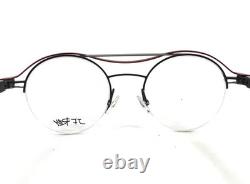 JF Rey Eyeglasses Frames JF2858 0000 Black Red Silver Round Half Rim 47-20-143