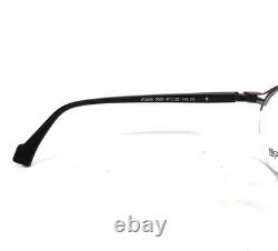 JF Rey Eyeglasses Frames JF2858 0000 Black Red Silver Round Half Rim 47-20-143