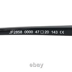 JF Rey Eyeglasses Frames JF2858 0000 Black Red Silver Round Half Rim 47-20-143