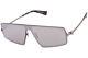 John Varvatos V545 Sunglasses Men's Silver/brown Lenses Fashion Shield 61mm