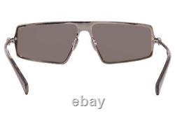 John Varvatos V545 Sunglasses Men's Silver/Brown Lenses Fashion Shield 61mm