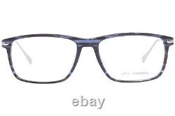 John Varvatos VJV425 Eyeglasses Frame Men's Blue Horn Full Rim Rectangular 55mm