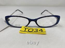Kiki Boutique K2004 C1 47-19-140 Dark Blue/Silver Full Rim Eyeglasses Frame TO34