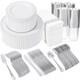 Liyh 350 Pcs Silver Plastic Dinnerware Set For 50 Guests Plastic Disposable