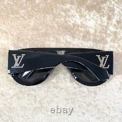 LOUIS VUITTON Sunglasses LV Logo Selby Black Silver Z1247E Italy with Case