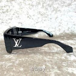 LOUIS VUITTON Sunglasses LV Logo Selby Black Silver Z1247E Italy with Case