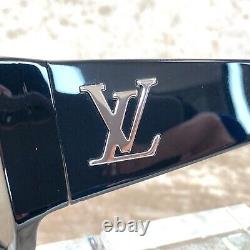 LOUIS VUITTON Sunglasses LV Logo Selby Black Silver Z1247E Italy with Case
