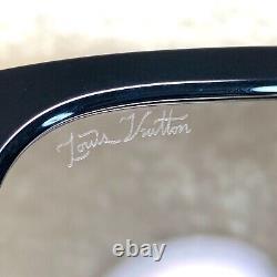 LOUIS VUITTON Sunglasses LV Logo Selby Black Silver Z1247E Italy with Case